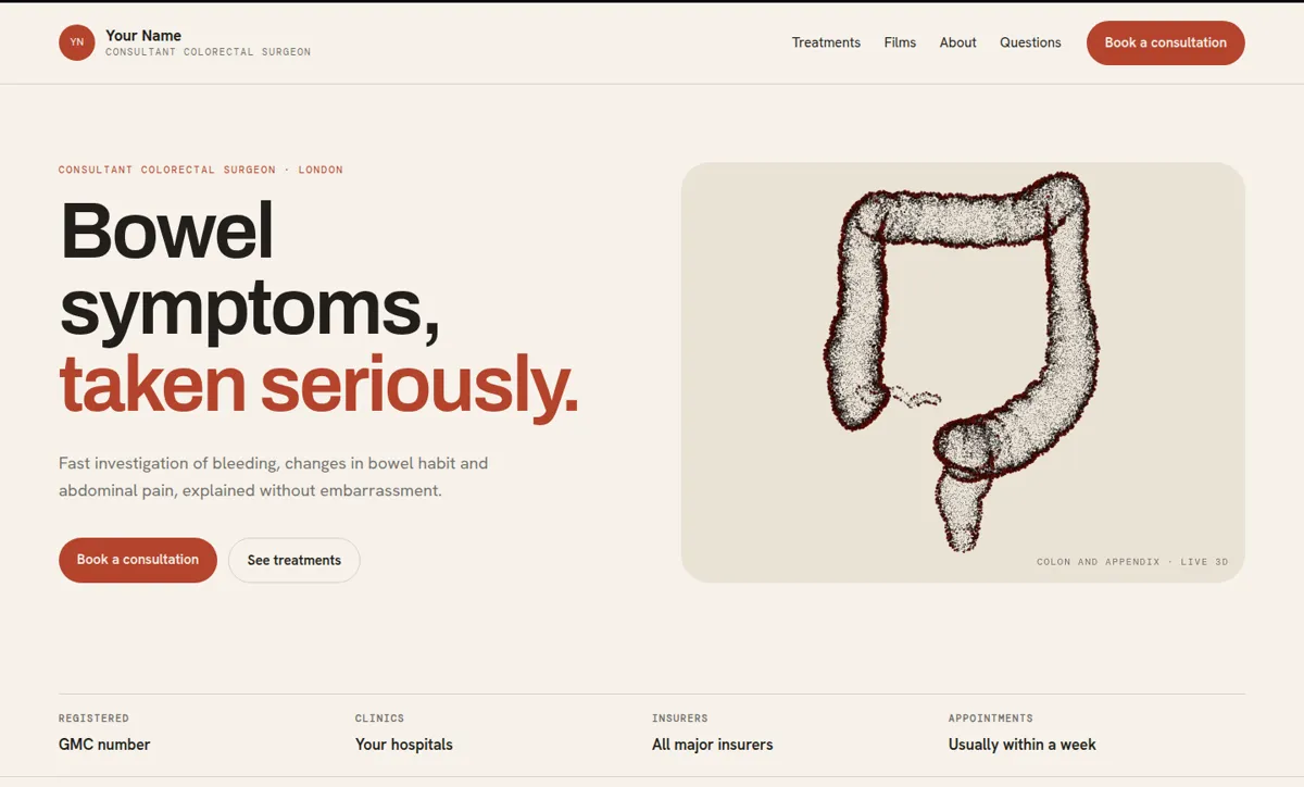 Colorectal website template