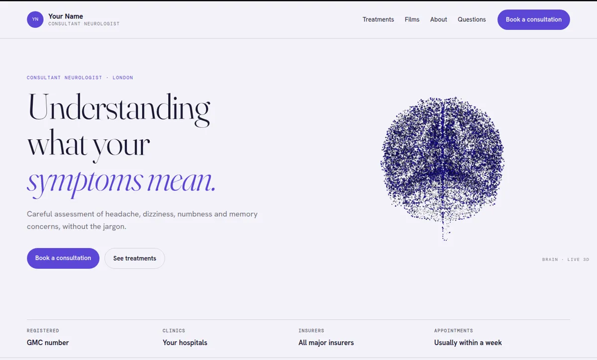 Neurology website template