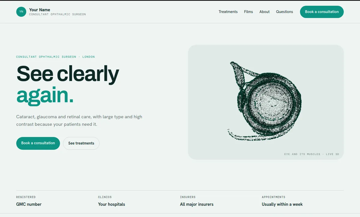 Ophthalmology website template