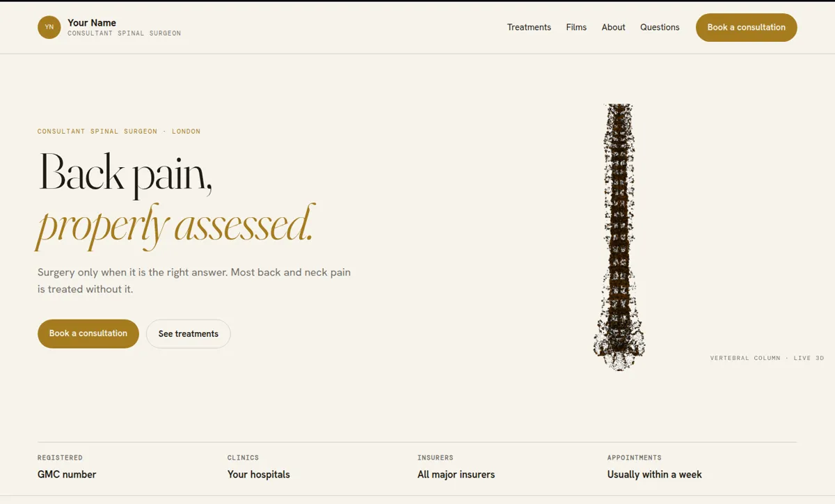 Spinal website template